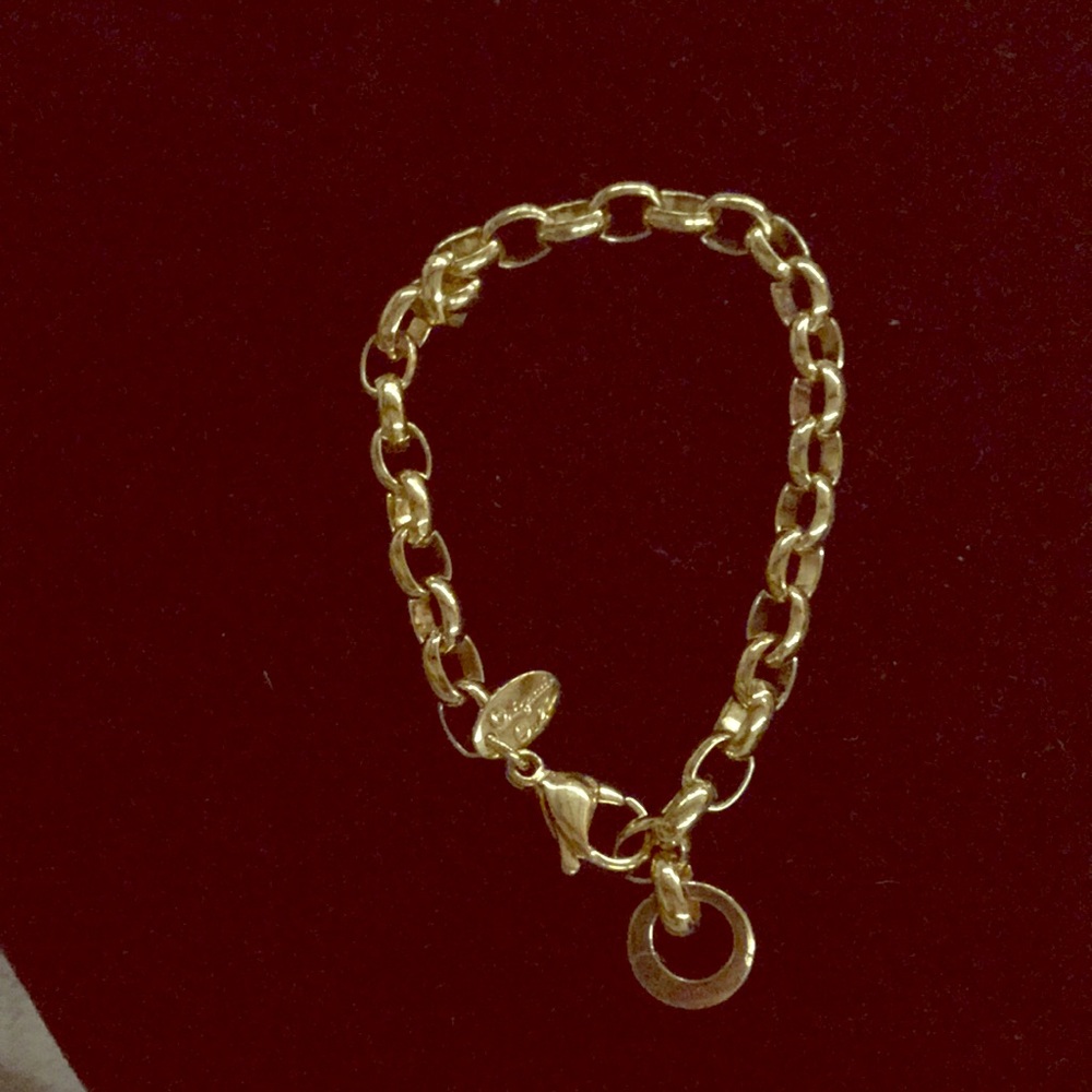 Origami Owl 7” Gold Dangle Bracelet